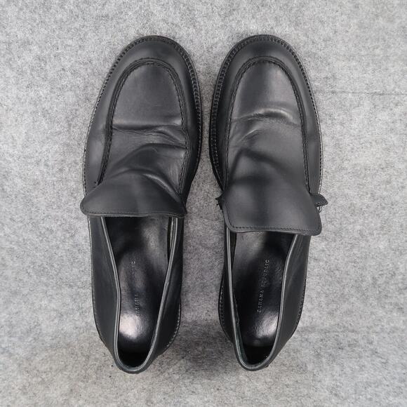 Banana Republic Shoes Mens 10 Loafer Slip On Black Leather Moc Toe Classic Italy - Picture 7 of 16